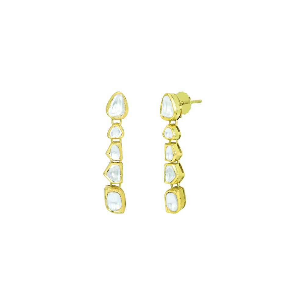 Earrings with Linear Polki and Irregular Shapes